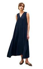 Beatrice B Flowy  Cupro Navy Dress