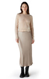 Emme Calco Ivory Satin Skirt