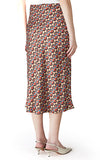 Emme Satin Print Skirt in 60s Camel