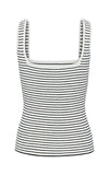 Gestuz Black & White Striped Tank