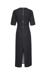 Gestuz Long Black Stretch Denim Dress