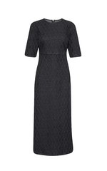 Gestuz Long Black Stretch Denim Dress