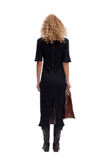 Gestuz Long Black Stretch Denim Dress