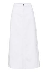 Gestuz Long Denim Skirt White