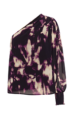 Kaffe One Shoulder Purple Blouse