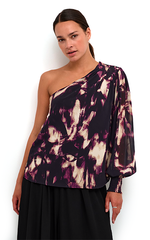 Kaffe One Shoulder Purple Blouse