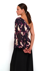 Kaffe One Shoulder Purple Blouse