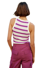 La Petite Etoile Tank Mauve Stripe