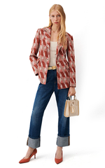 Marella Luciana Lurex Blazer Rust Geo