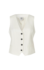 Second Female Lino Waistcoat Antique White