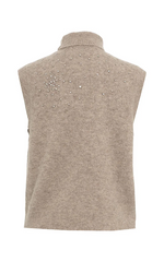 Second Female Sparkling Knit Vest in Cashew