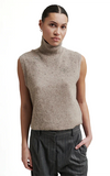 Second Female Sparkling Knit Vest in Cashew