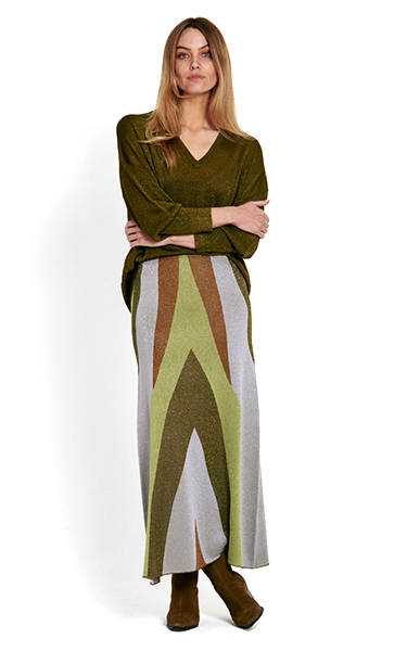 Valerie Khalfon Green Jenah Skirt