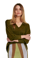 Valerie Khalfon Pablo Sweater in Khaki